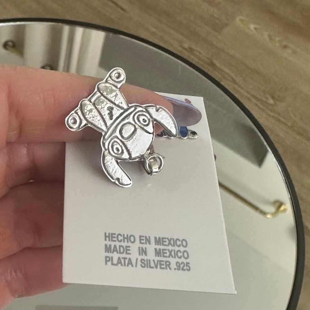 Stitch Cartoon Jewelry Set .925 Silver Pendant & Earrings Handmade In Mexico - Picture 7 of 8